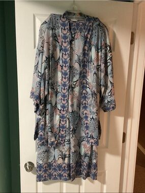 2 piece set Light Blue Floral Paisley jacket and pants